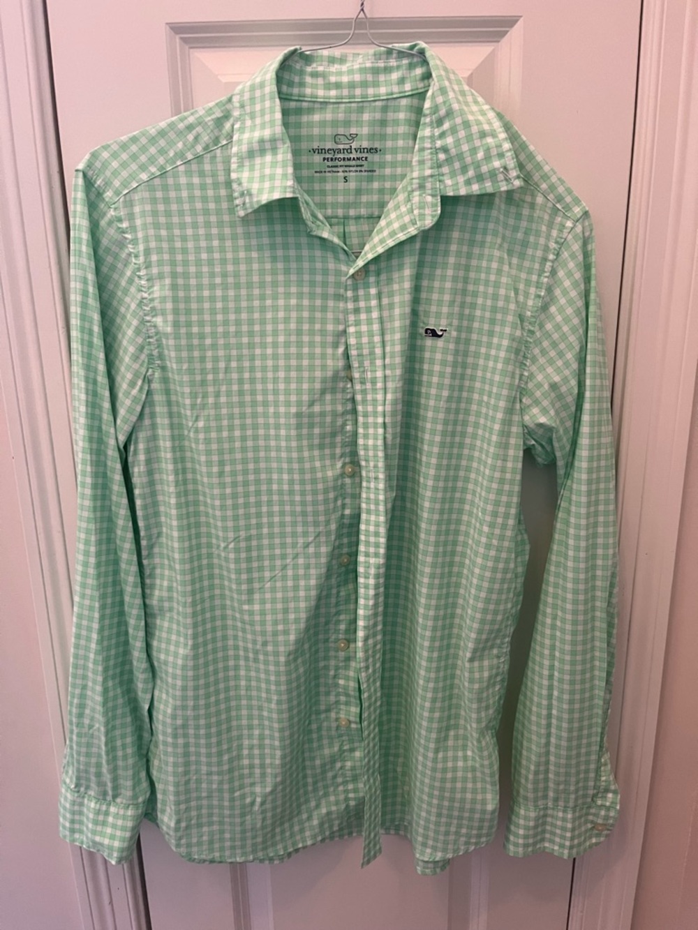 Vineyard Vines Mint Gingham Button-Down Shirt